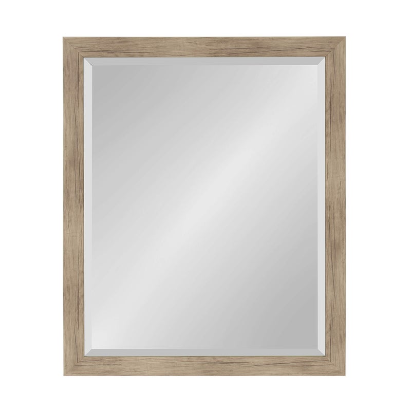 DesignOvation Beatrice Framed Decorative Rectangle Wall Mirror, 25x31, Rustic Brown - Image 1
